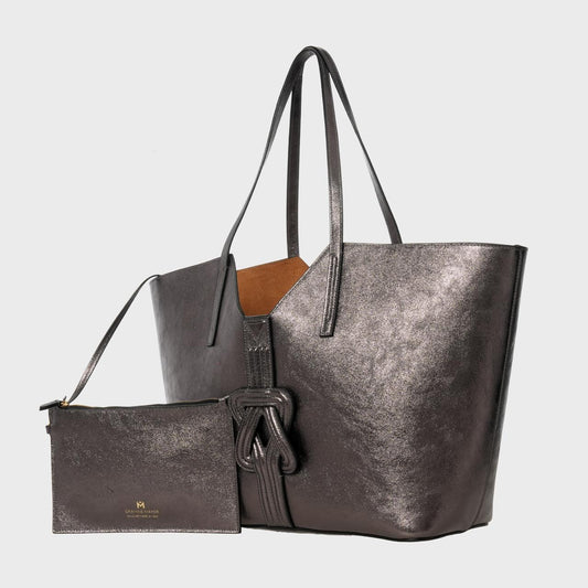 BANBHA TOTE PEWTER METALLIC