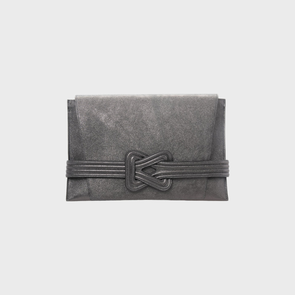 ANU CONVERTIBLE CLUTCH Pewter Metallic Grainne Maher
