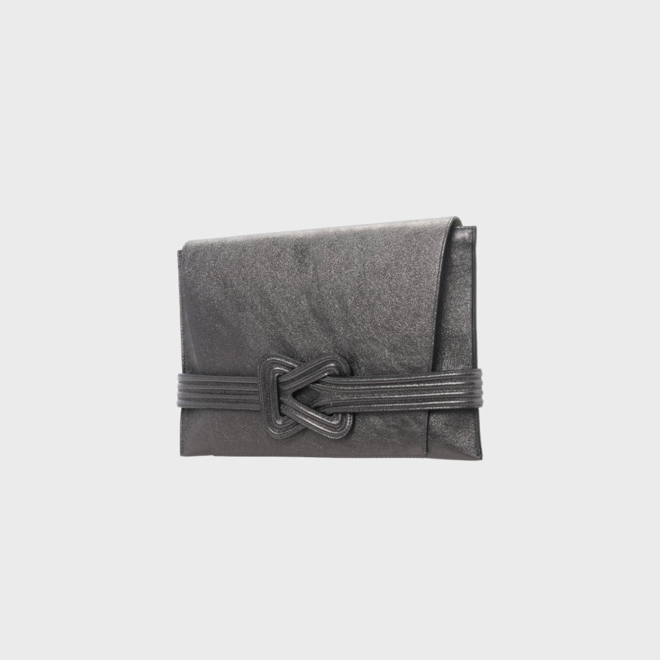 ANU CONVERTIBLE CLUTCH Pewter Metallic Grainne Maher