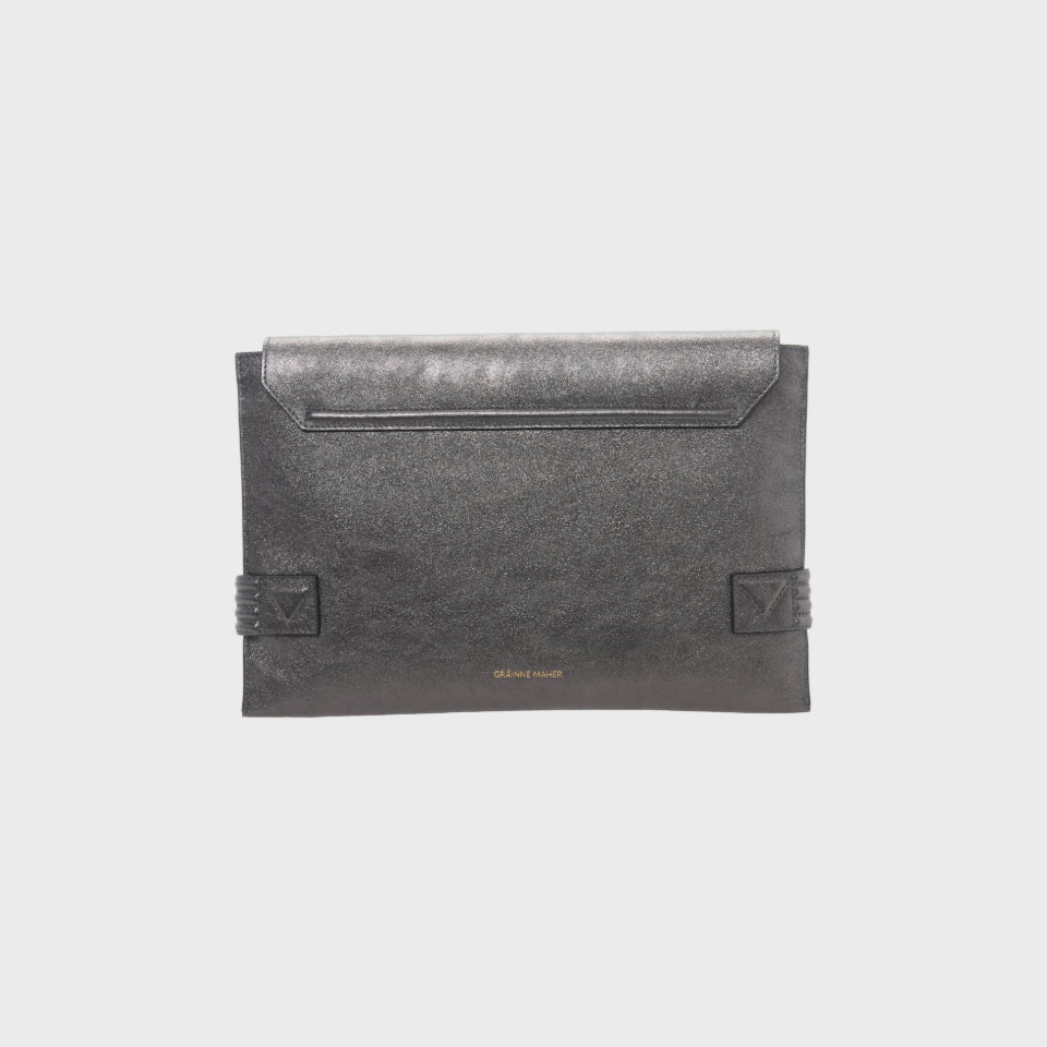 ANU CONVERTIBLE CLUTCH Pewter Metallic Grainne Maher