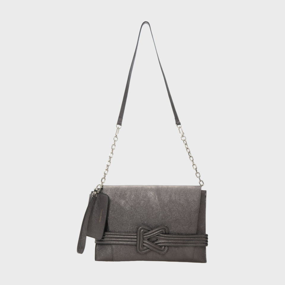 ANU CONVERTIBLE CLUTCH Pewter Metallic Grainne Maher