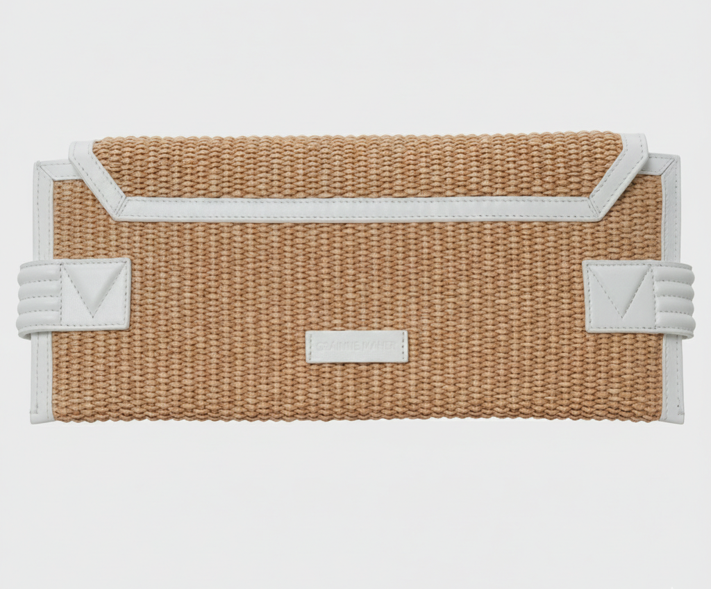 ERIU CLUTCH CREAM RAFFIA & WHITE LEATHER Grainne Maher