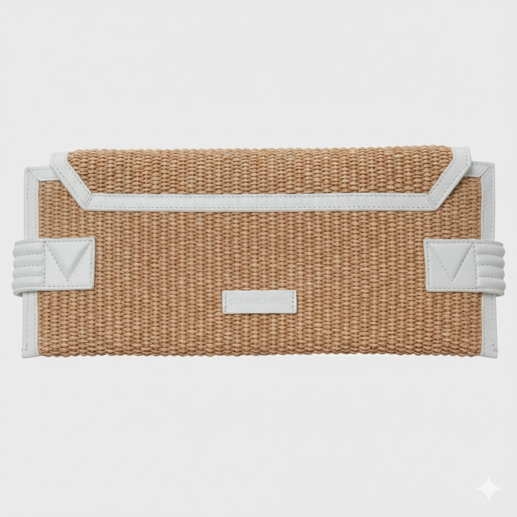 ERIU CLUTCH CREAM RAFFIA & WHITE LEATHER Grainne Maher