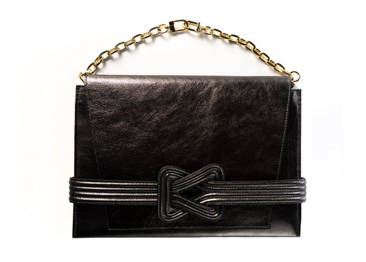 ANU CONVERTIBLE CLUTCH PEWTER METALLIC