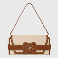 ÉRIU EAST WEST CLUTCH Cream Raffia Tan Leather Grainne Maher