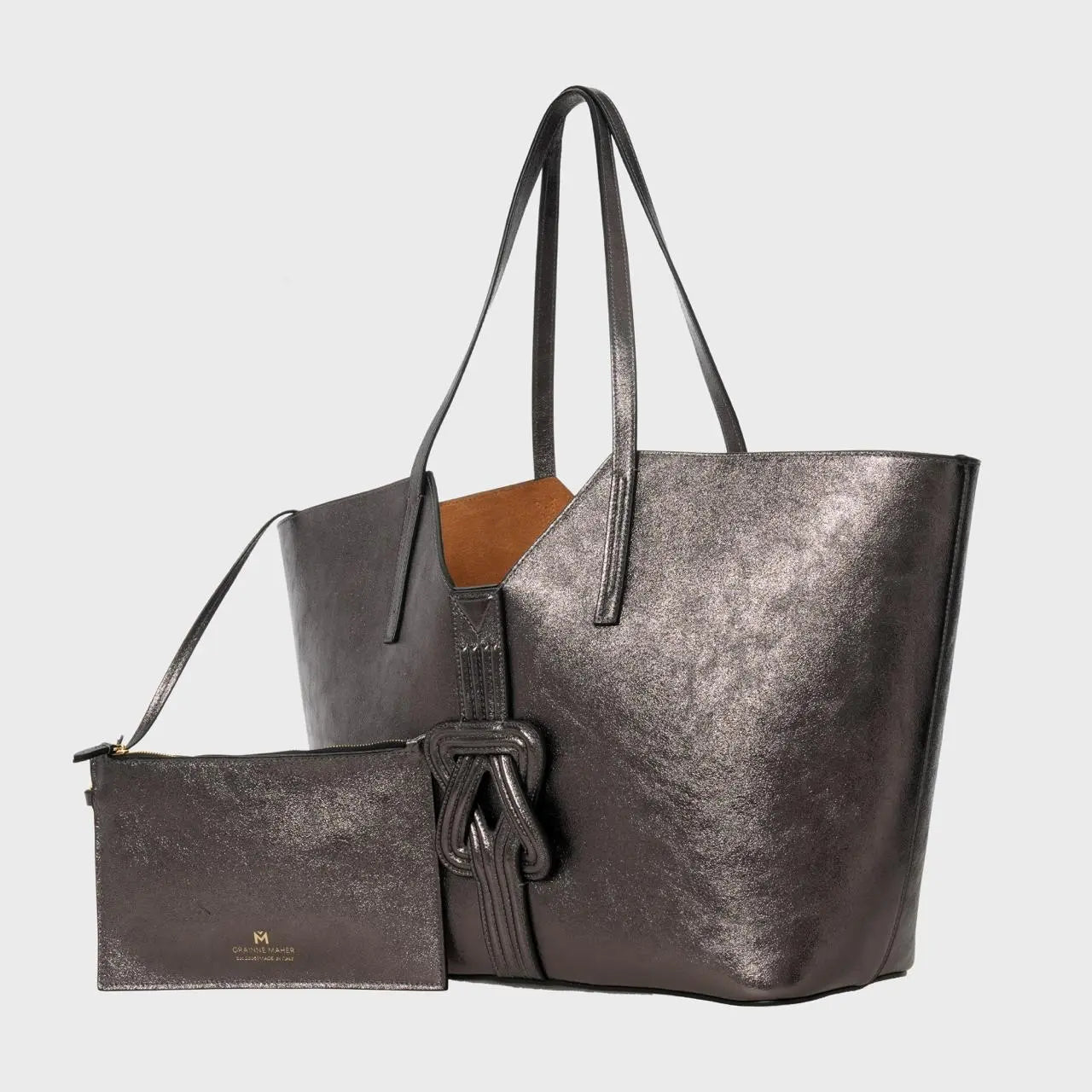 BANBHA TOTE PEWTER METALLIC Grainne Maher